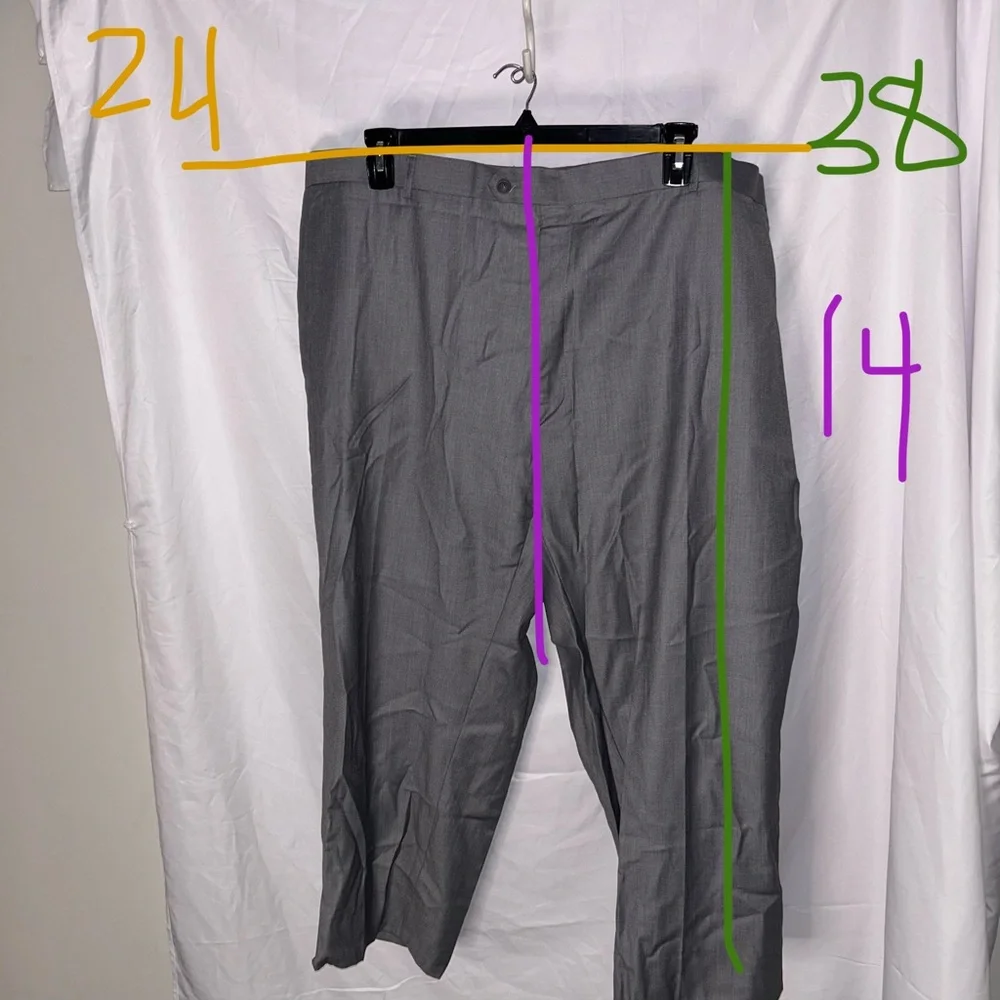 Giorgio Fiorelli Suit Pants Grey 60/55 Slacks Flat Front Dress Pants No Pleats